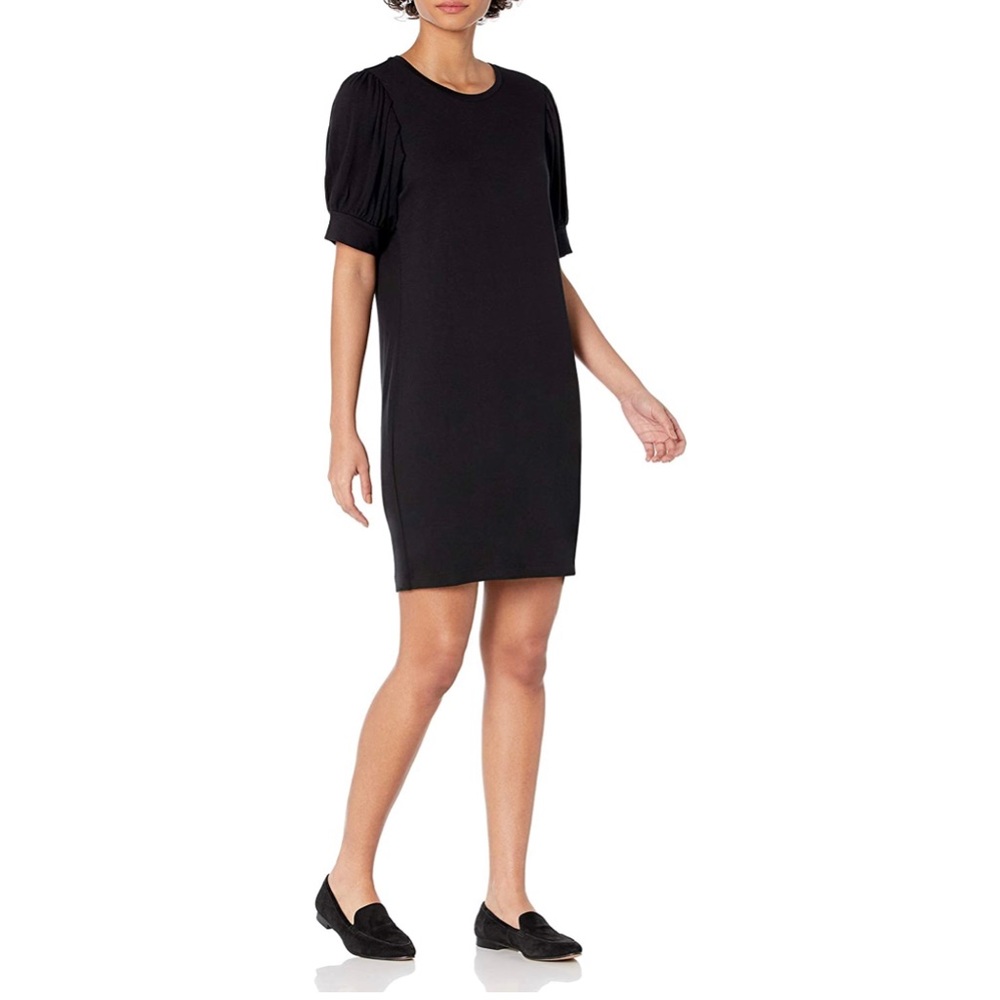 Daily Ritual Women's Supersoft Terry Relaxed-Fit Short-Sleeve Puff-Sleeve Dress